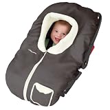 Kiddopotamus & Co PoshPouch Premium Carrier Cover in Graphite Faux Suede and Ivory Faux Fur