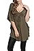 Meaneor Women's Plus Size V Neck Empire Waist Batwing Sleeve Tunic Top Blouse