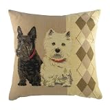 Highlanders Dogs Pringle Print - Belgian Tapestry Cushion