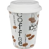 Konitz 9-Ounce Coffee Collage Traveler's Mugs with Silicone Lid, Set of 4