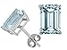 2.00 cts Genuine 7x5 Emerald Cut Aquamarine Earrings - 14kt White or Yellow Gold