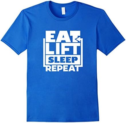 Men's Eat Lift Sleep Repeat Weightlifting Powerlifting T-Shirt 2XL Royal Blue