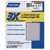 Norton 2639 Sandpaper 3X 120-Grit 9-by-11-Inch Sheets, 20-Sheets