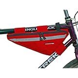 Bushwhacker Tahoe Red - Bicycle Frame Bag Cycling Triangle Pack Bike Crossbar Top Tube Stem Bag - With Reflective Trim