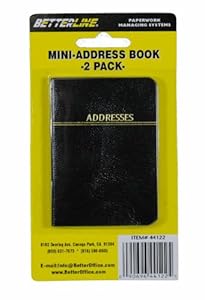 Amazon.com : 2 Classic Black Mini Address Books Small Pocket Size ...
