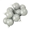 Club Pack of 36 Shiny Silver Glitter Glass Ball Christmas Ornaments 2.75" (67mm)
