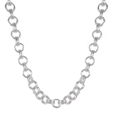Double Link Silver Plated Necklace, 18 + 2