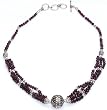 Womens Necklaces Amulet Silver Garnet Jewelry 18 inches