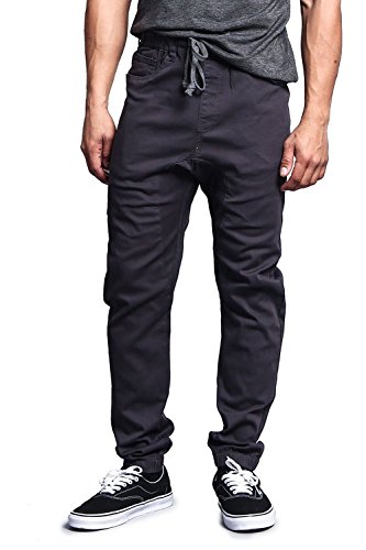 Victorious NEW Colors Mens Twill Jogger Pants (L, Charcoal)