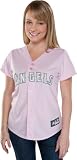 Los Angeles Angels of Anaheim Women's Fashion Jersey by Majestic Athletic - Pink Extra Large