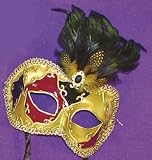 Mystique Eye Venetian, Masquerade, Mardi Gras Mask W/Feathers Style E