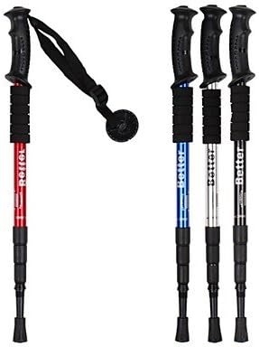 Odoor 4 Sections Aluminum Straight Alpenstock , Black