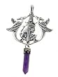 Large Sterling Silver Egyptian Nefertiti Queen Cleopatra Pendant with Genuine Amethyst Healing Crystal