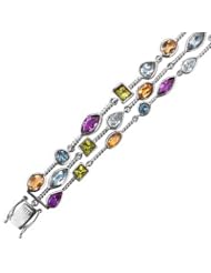 Sterling Silver Multi Gemstone Bracelet