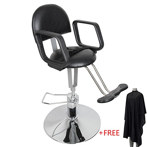 Elecwish New Children Hydraulic Adjustable Kids Reclining Salon Barber Chair Styling Beauty Shampoo Spa Hair Equipment Black New with Cutting Cape