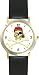 Skull with Eye Patch & Red Bandanna Hat & Crossed Bones or Cross Bones - Pirate Theme - JP - WATCHBUDDY&reg; DELUXE TWO-TONE THEME WATCH - Arabic Numbers - Black Leather Strap-Size-Large ( Men's Size or Jumbo Women's Size )