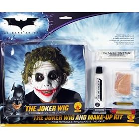 Batman Dark Knight Deluxe Joker Makeup Kit with Wig Costume by SpookShop.com