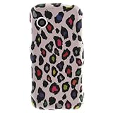 Crystal Hard Snap on RUBBERIZED WHITE With COLORED LEOPARD Design Cover Fac ....