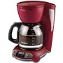 Mr. Coffee TFX26 12-Cup Programmable Coffeemaker, Red