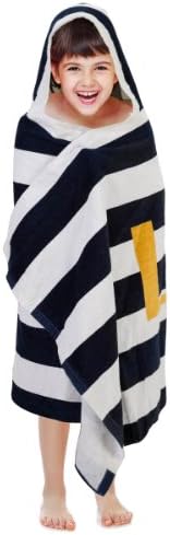Lulu Blue and White Striped Hooded Beach and Bath Towel