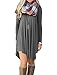 Dress Green Navy Shirt Dress Sleeve Casual(Grey,Large)