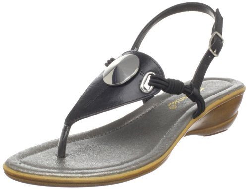 Annie Shoes Women's Puffy Slingback Sandal,Black,6.5 M US