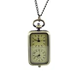 Dual Clock Long Necklace Vintage Style Watch