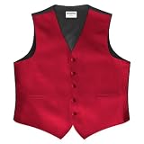 Red Satin 5 Button Full Back Vest
