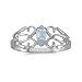 10k White Gold Marquise Aquamarine Filagree Ring