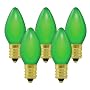 Club Pack of 100 C9 Ceramic Green Replacement Christmas Light Bulbs