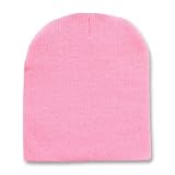 12 Short Beanies Wholesale- Pink