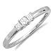 14k White Gold Princess Diamond Ladies Bridal 3 Stone Ring Engagement 1/4 CT (0.25 cttw, F-G-H Color, SI-I Clarity) Discount