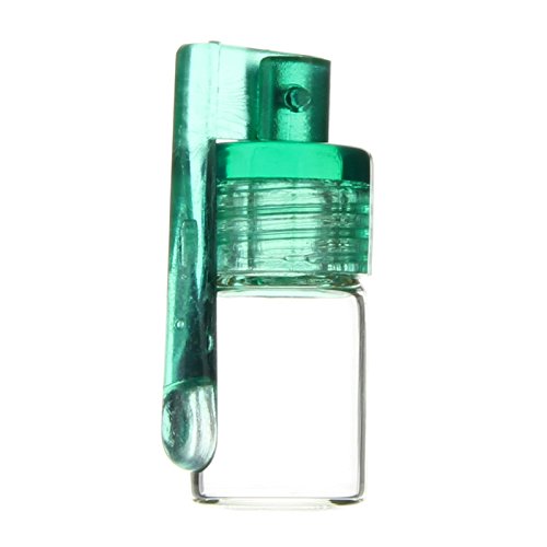 Green Spoon Snuff Bullet Acrylic w Glass Vial Snorter