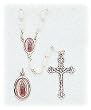 Our Lady of Guadalupe Rosary with 7mm Faux Mother of Pearl Beads and 18" Chain - Matching Pendant, Gift Box Included, IMPORTED FROM ITALY