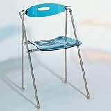 Lumisource CHR-TEL BU Clear Blue Acrylic Telescoping Chairs - 2 Pack