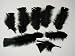 Ostrich Arrangement fillers--Jet Black Turkey Feathers-75/100 Pcs.-3-5 Long