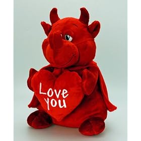 Red Devil Soft Toy with Love You Heart - 24cm Valentines Plush by Keel Toys