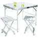 Grand Canyon Campingtisch Aluminium-KOFFERTISCH (inkl. 2 Hocker), Silber, 80x60x64