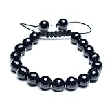 Bling Jewelry Shamballa Bracelet Unisex Black faceted Ball 10mm