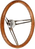 Grant 967-0 Classic Nostalgia Style Steering Wheel with Hardwood Grip and Brushed Stainless Spokes