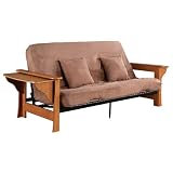 Tuscany Futon Frame and Serta Mattress Set - Sienna Microsuede (Full)