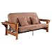 Tuscany Futon Frame and Serta Mattress Set - Sienna Microsuede (Full)