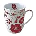 Typhoon Red Botanical Hand-decaled Fine Porcelain Mug - 6 Pack