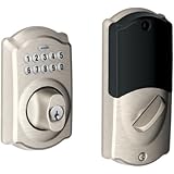 Schlage BE369NX Camelot 619 Home Keypad Deadbolt with Z-Wave Technology, Satin Nickel
