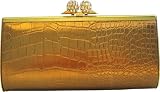 Bronze Croc Designer Evening Clutch Bag