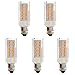KINDEEP E11 LED Bulb, 5W(40W Incandescent Replacement), Mini Candelabra Edison Screw, 400 Lumens, Warm White 3000K, Pack of 5