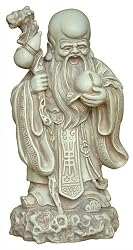 Shou Xin Gong Chinese God of Longevity Statue, Stone Finish