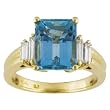 14K Yellow Gold Aquamarine and Diamond Ring
