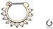 Single Line Pronged Clear Gems Septum Clicker Rose Gold IP 107RC