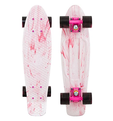 Find Discount Penny Limited Edition Plastic Skateboard Marble White/Pink/Black 22
